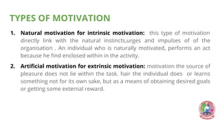 Self Motivation, Types of motivation and Importance of self motivation
