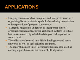 Self organising list | PPT