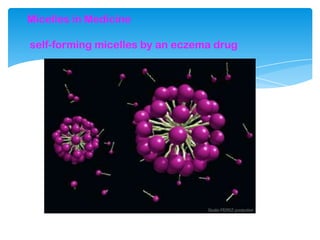 Micelles in Medicine
self-forming micelles by an eczema drug
 
