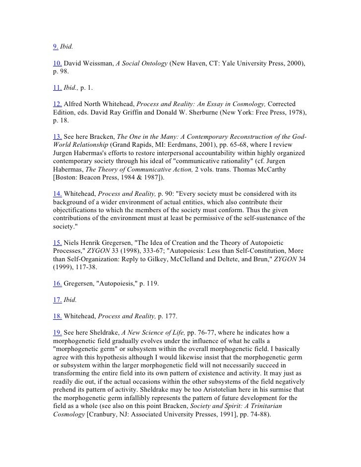 Alfred north whitehead process and reality an essay in cosmology