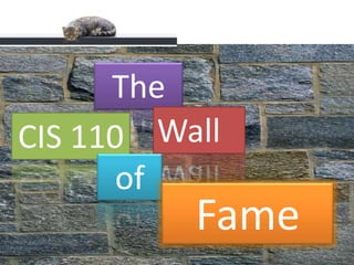 The Wall CIS 110 of Fame 