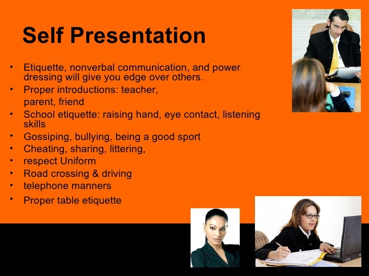 self presentation management definition