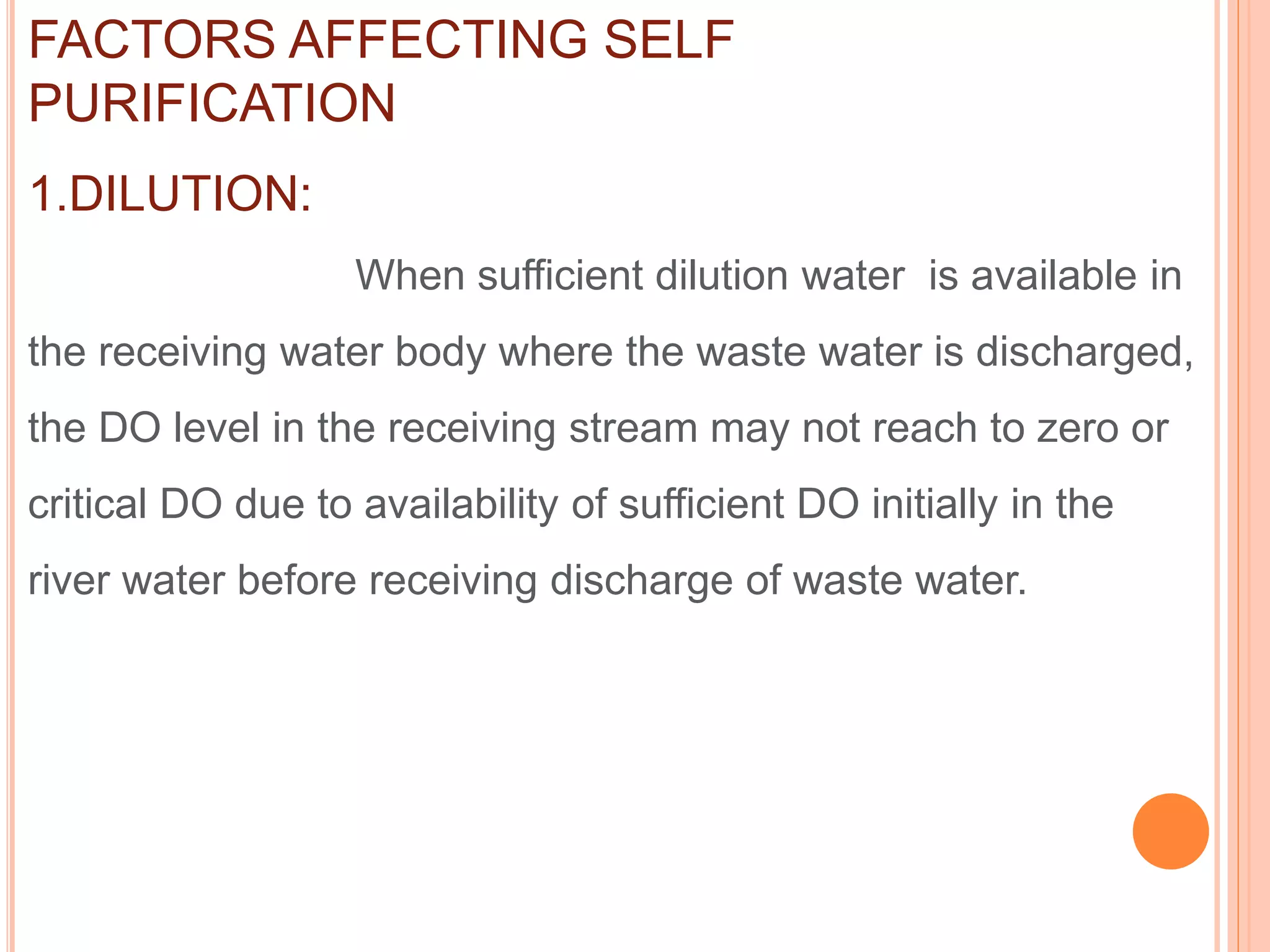 Self purification of river water PPT