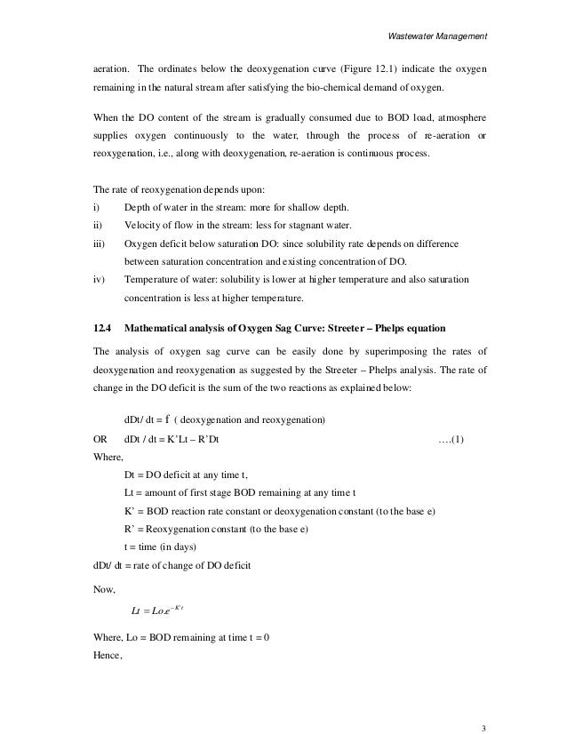 Self purification of riverstreams