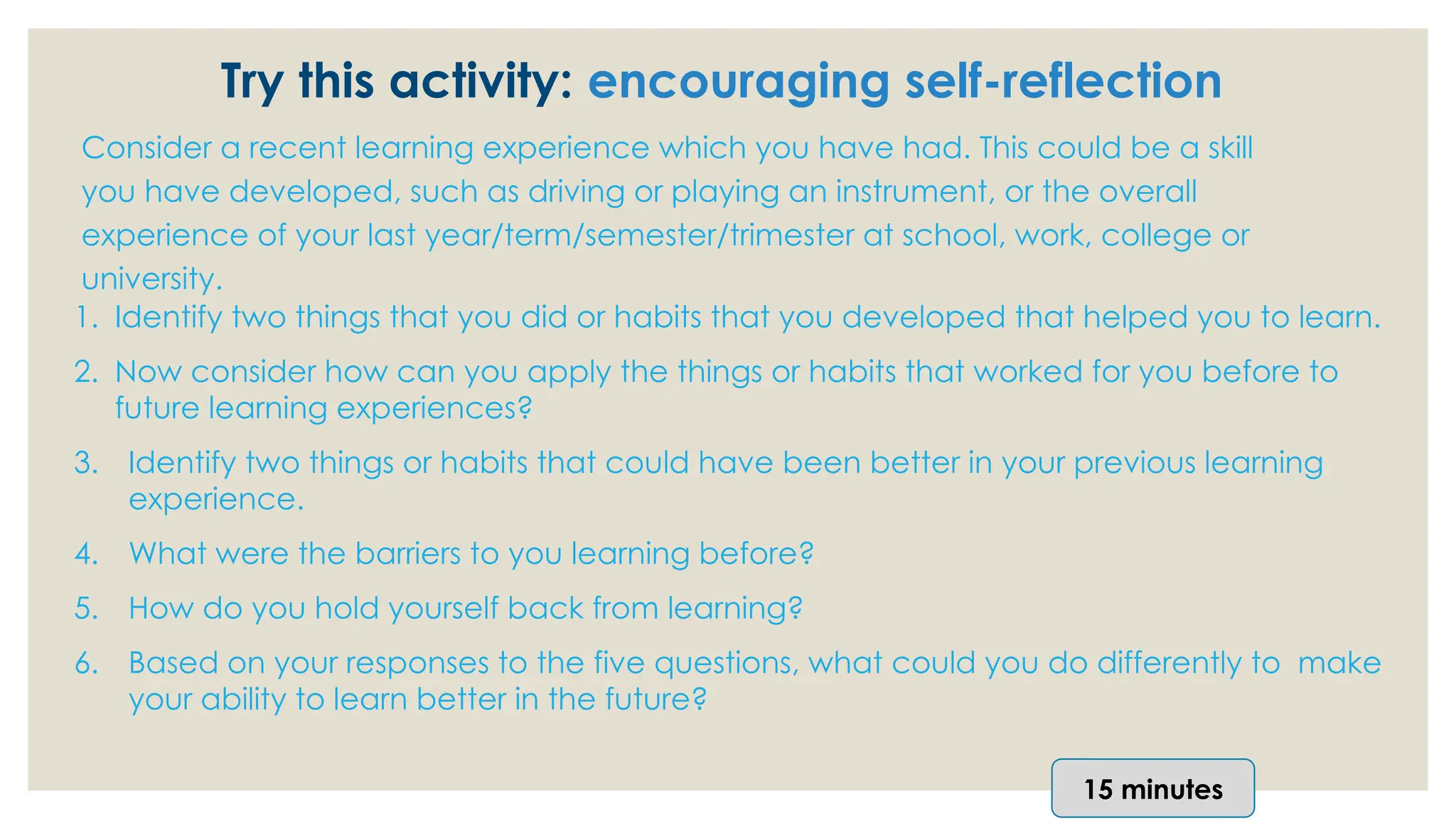 self reflection within the classroom environment | PPTX