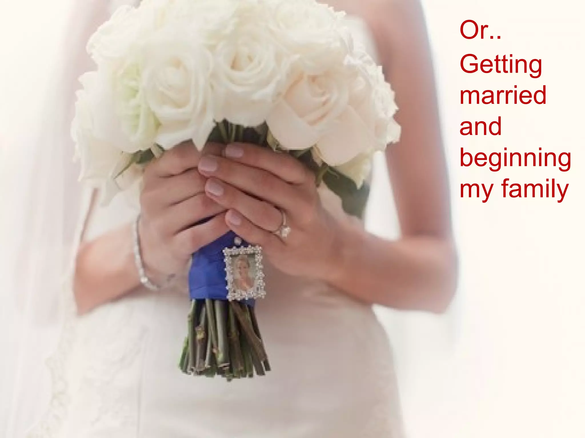 Getting
married
and
beginning
my family
Or..
 