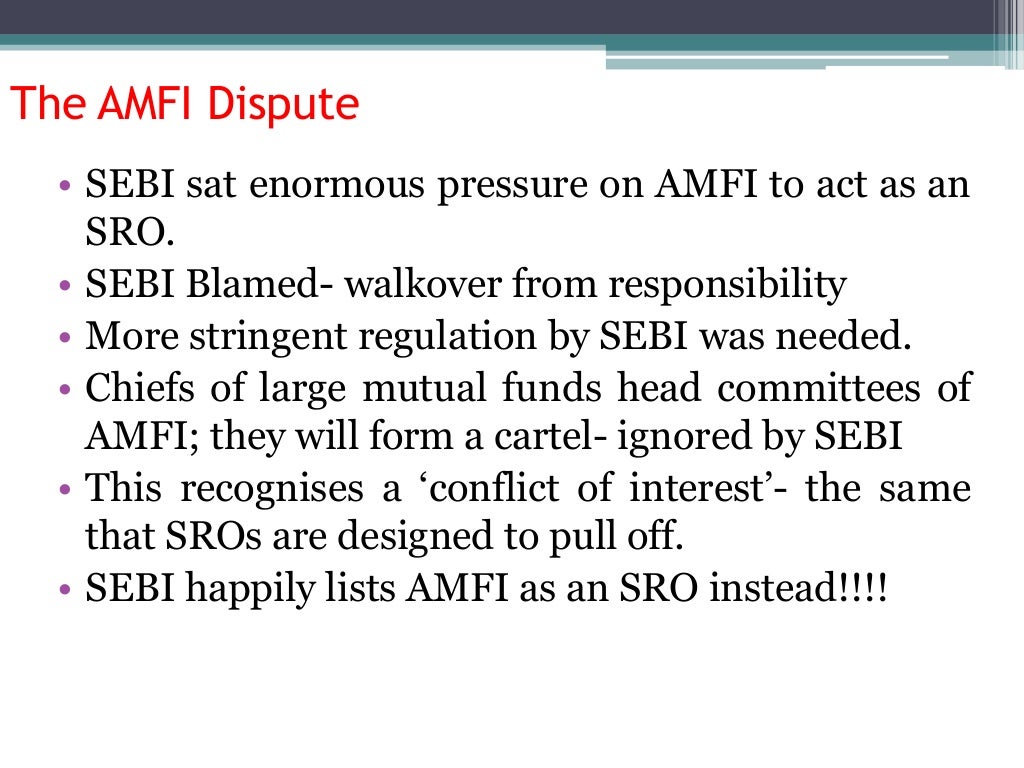 Self regulatory organisations