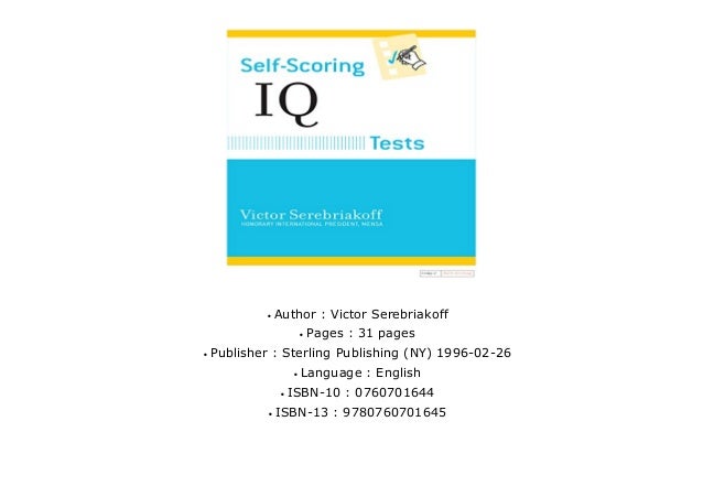 Self Scoring Iq Tests Self Scoring Tests