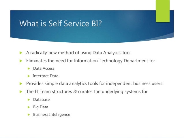 Self Service Business Intelligence self-service-business-intelligence