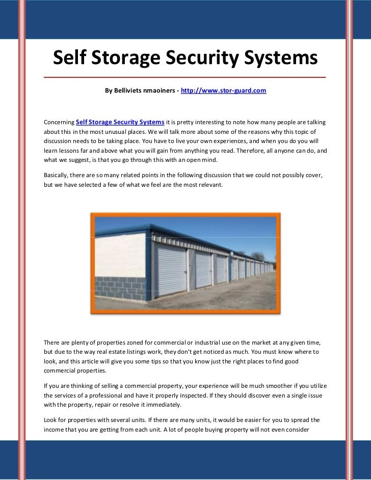 Self storage security systems
