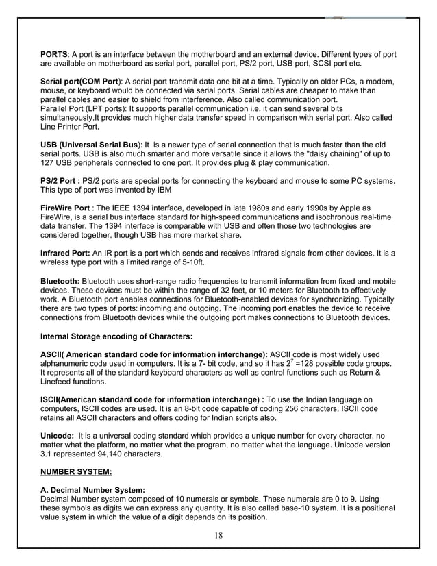 Computer science class 11th, kseeb notes | PDF