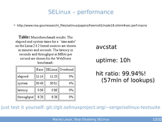 Maciej Lasyk, High Availability Explained
- http://www.nsa.gov/research/_files/selinux/papers/freenix01/node18.shtml#sec:p...