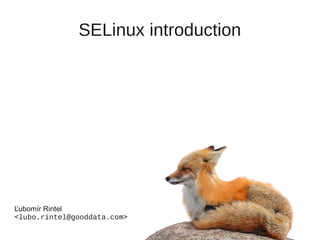 SELinux introduction
Ľubomír Rintel
<lubo.rintel@gooddata.com>
 