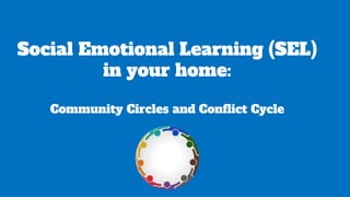 Social Emotional Learning (SEL)
in your home:
Community Circles and Conflict Cycle
 