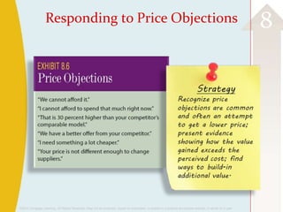 ©2013 Cengage Learning. All Rights Reserved. May not be scanned, copied or duplicated, or posted to a publicly accessible website, in whole or in part.
8Responding to Price Objections
 