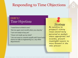 ©2013 Cengage Learning. All Rights Reserved. May not be scanned, copied or duplicated, or posted to a publicly accessible website, in whole or in part.
8Responding to Time Objections
 