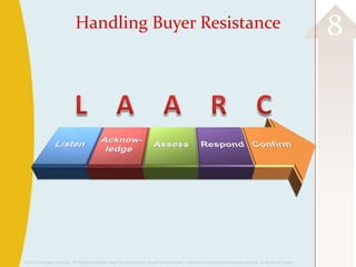 ©2013 Cengage Learning. All Rights Reserved. May not be scanned, copied or duplicated, or posted to a publicly accessible website, in whole or in part.
8Handling Buyer Resistance
 