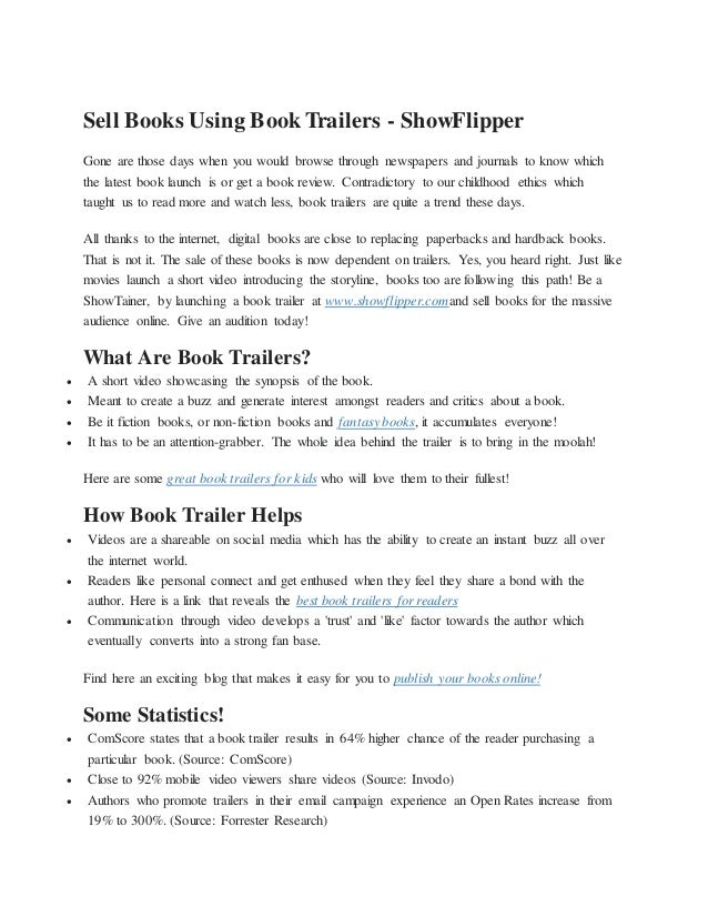sell books using book trailers showflipper
