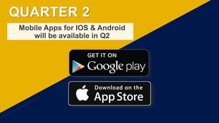 Mobile Apps for IOS & Android
will be available in Q2
QUARTER 2
 