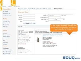 If the “Return Received” button is not
showing it means that the amount has
been refunded to the buyer
 