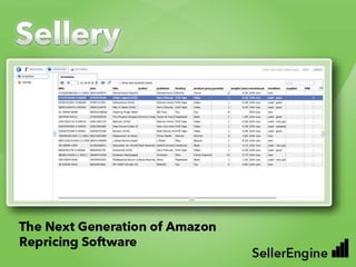 Sellery




The Next Generation of Amazon
      Repricing Software
 