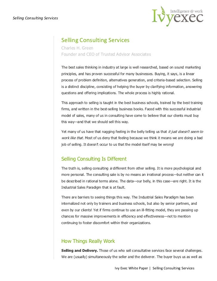 selling consulting services sale of business letter to customers