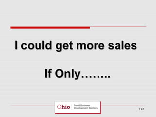 I could get more sales
If Only……..
122

 