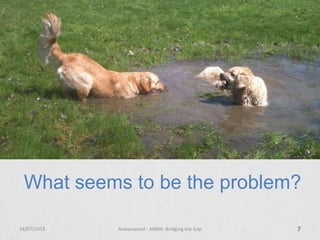 What seems to be the problem?
24/07/2013 Rowanwood - ARMA: Bridging the Gap 7
 