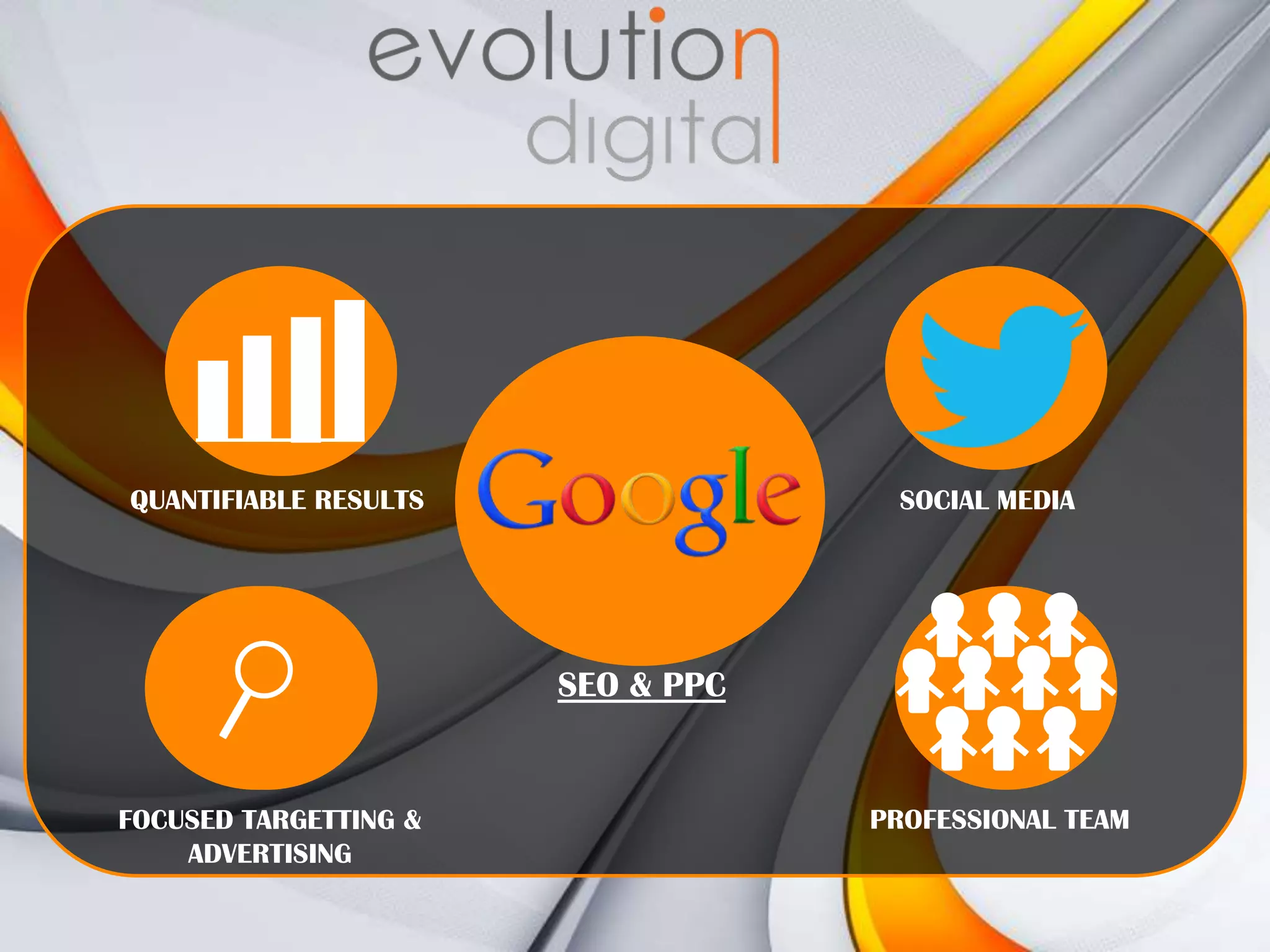 QUANTIFIABLE RESULTS

SOCIAL MEDIA

SEO & PPC

FOCUSED TARGETTING &
ADVERTISING

PROFESSIONAL TEAM

 