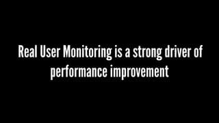 Real User Monitoring is a strong driver of
performance improvement
 