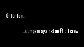 Or for fun…
…compare against an F1 pit crew
 