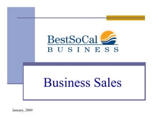 Business Sales
January, 2009
 