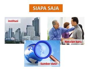 SIAPA SAJA
institusi
Kenalan baru
Sumber data
 