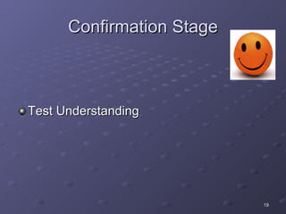 Confirmation Stage Test Understanding 