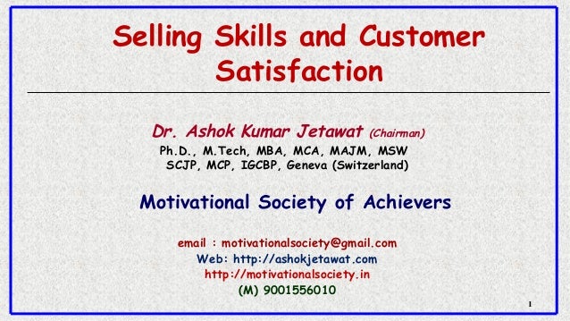 selling skills and customer satisfaction customer satisfaction skills