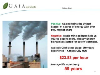 Strong interest (92 percent of Americans think it is important for the U.S. to develop and install solarBusiness, Government, and Consumers Aligned In Their SupportU.S. is depending on solar to create jobs and economic growthAbundant and safe source of domestic energyEnergy Security has become a major problemGood for our environment and quality of lifePlays to Our Strength - Maintains Global CompetitivenessProvides political capital, voters from all backgrounds favor solar