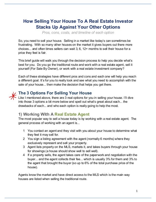 Pros And Cons Of Selling To A Professional Home Buyer We Buy Houses