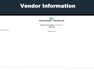 Vendor Information
 