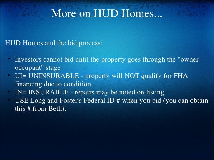 Selling VA and HUD Homes