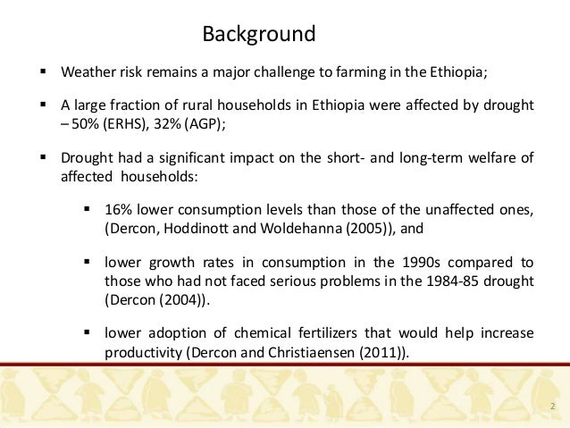 Selling weather index insurance to farmers in ethiopia