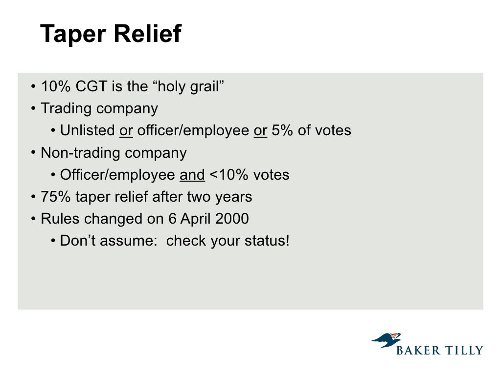 Taper Relief 10 CGT is