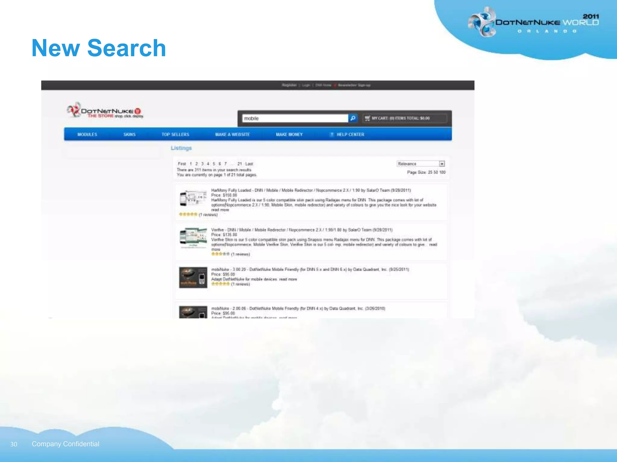 New Search




30   Company Confidential
 