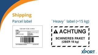 `Heavy´ label (+15 kg)Parcel label
Shipping
 