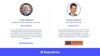 Thue is the Kissmetrics Webinar Wizard and Marketing
Ops Manager. Before joining forces with Kissmetrics, he
was a Lyft dr...
