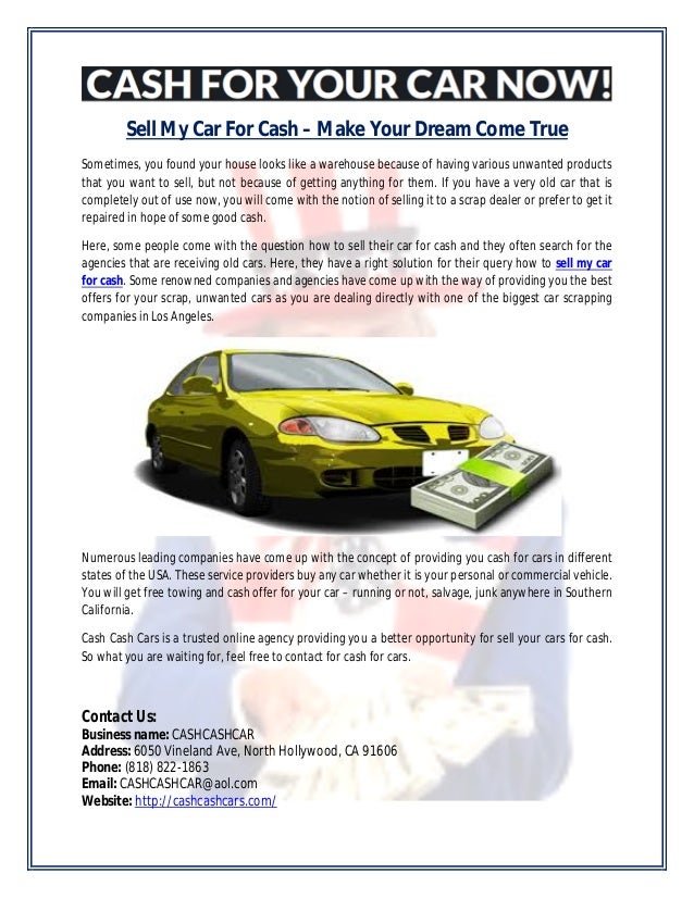 car for cash – make your dream come true