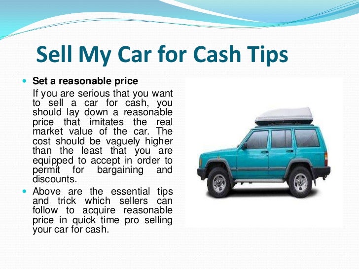 Sell my car for cash tips