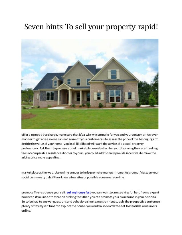 i want to sell my house myself