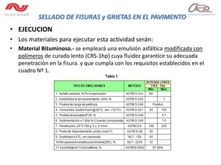 Procedimiento de trabajo de Sello de Fisuras en el Pavimento Flexible ...
