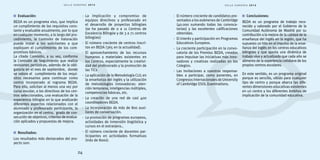 - El número creciente de candidatos pre-sentados 
a los exámenes de Cambridge 
(40.000 sumando todas las convoca-torias) 
y las excelentes calificaciones 
obtenidas. 
- El interés y participación en Programas 
Educativos Europeos. 
- La creciente participación en la convo-catoria 
de los Premios BEDA, creados 
para impulsar las iniciativas más inno-vadoras 
y creativas realizadas en los 
Colegios. 
- Las invitaciones a nuestros responsa-bles 
a participar, como ponentes, en 
Congresos Internacionales de University 
of Cambridge ESOL Examinations. 
Conclusiones: 
BEDA es un programa de trabajo reco-nocido 
y valorado por el Gobierno de la 
Comunidad Autónoma de Madrid por su 
contribución a la mejora de la calidad de la 
enseñanza del inglés en la región, que ha 
supuesto un hito en el impulso de la ense-ñanza 
del inglés en los centros educativos 
bilingües y que aporta una dinámica de 
trabajo viva y actualizada que cada año se 
alimenta de la experiencia cotidiana de los 
propios centros escolares. 
En este sentido, es un programa original 
porque es sencillo, válido para cualquier 
tipo de centro y porque abarca las dife-rentes 
dimensiones educativas existentes 
en un centro y los diferentes ámbitos de 
implicación de la comunidad educativa. 
S E L L O E U R O P E O 2 0 1 2 
24 
Evaluación: 
BEDA es un programa vivo, que implica 
un cumplimiento de los requisitos cons-tante 
y evaluable anualmente, por lo que 
en cualquier momento, a lo largo del pro-cedimiento, 
la Comisión de Valoración 
puede instar a los solicitantes a que 
expliquen el cumplimiento de los com-promisos 
básicos. 
La citada Comisión, a su vez, conforma 
la Comisión de Seguimiento que realiza 
revisiones periódicas, además de la obli-gatoria 
en el mes de septiembre, donde 
se valora el cumplimiento de los requi-sitos 
necesarios para continuar como 
centro incorporado al rograma BEDA. 
Para ello, solicitan al menos una vez por 
curso escolar, a los directivos de los cen-tros 
seleccionados, una evaluación de la 
experiencia bilingüe en la que analizarán 
diferentes aspectos relacionados con el 
alumnado y profesorado participante, la 
organización en el centro, grado de con-secución 
de objetivos, criterios de evalua-ción 
aplicados y propuestas de mejora. 
Resultados: 
Los resultados más destacados del pro-yecto 
son: 
- La implicación y compromiso de 
equipos directivos y profesorado en 
el desarrollo de proyectos bilingües 
(se ha pasado de 0 a 11 Centros de 
Excelencia Bilingüe y de 3 a 71 centros 
bilingües) 
- El número creciente de centros inscri-tos 
en BEDA (365 en la actualidad). 
- El aprovechamiento de los recursos 
humanos y materiales existentes en 
los Centros, especialmente la creativi-dad 
del profesorado y la promoción de 
las TICs 
- La aplicación de la Metodología CLIL en 
la enseñanza del inglés y la utilización 
de metodologías innovadoras: aten-ción 
temprana, inteligencias múltiples, 
competencias básicas, etc. 
- La creación de una red de casi 400 
coordinadores BEDA. 
- La incorporación de más de 800 auxi-liares 
de conversación. 
- La promoción de programas europeos, 
actividades de inmersión lingüística y 
cursos en el extranjero.. 
- El número creciente de docentes par-ticipantes 
en actividades formativas 
(más de 8000). 
S E L L O E U R O P E O 2 0 1 2 
 
