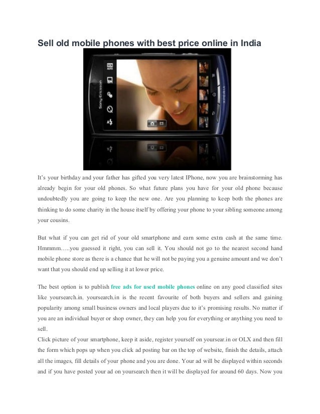 Sell old mobile phones with best price online in india